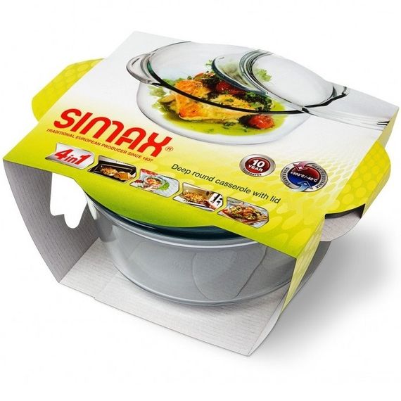 Форма для запекания жаропрочная стеклянная с крышкой круглая Simax 1.5 л 6666/6676 | Зображення 7