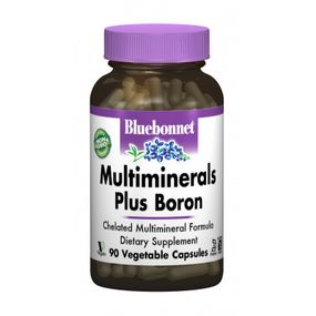 Минералы Bluebonnet Nutrition Мультиминералы + Бор с Железом, 90 гелевых капсул (BLB0210) - Топ Продаж!