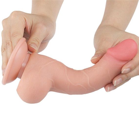 Фалоімітатор 7'.5' Sliding Skin Dual Layer Dong FLESH Sex Aura | Зображення 4
