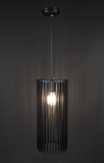 Люстра підвісна на 1 лампочку 27825 Чорний 45-200х18х18 см. | Зображення 1