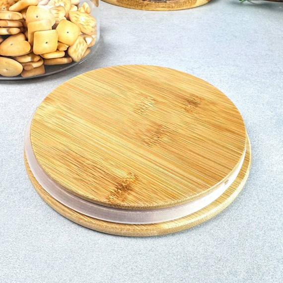Скляна банка Bamboo GK-5437 для зберігання з бамбуковою кришкою 3000 мл Прозорий | Зображення 2