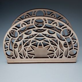 Салфетница деревянная ажурная "Звезда Солнце", вертикальная