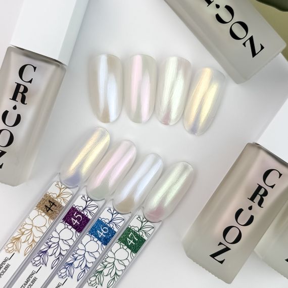 Лак для стемпинга Crooz №45 (аврора розовый глиттер) 6мл | Зображення 2