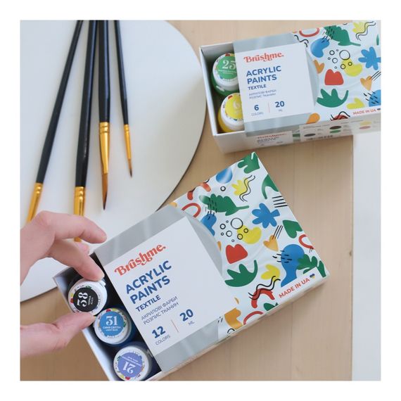 Акриловая текстильная краска Набор 4001 Brushme AP4001 6 цветов