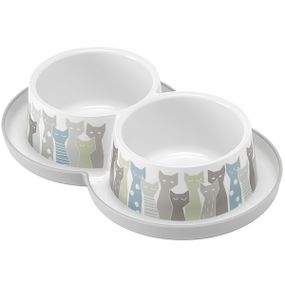 Миска подвійна для котів Moderna Double Trendy Dinner, 2 х 350 мл, сірий