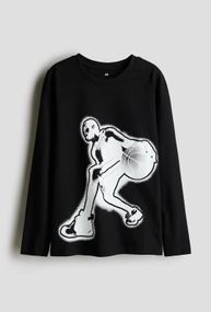 Підлітковий лонгслів для хлопчика H&M 146-152 см Чорний (26070802B)