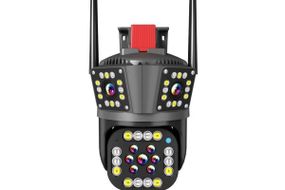 Wi-Fi видеокамера с тремя объективами уличная SD/карта YOSO YO-IPC49D6MP50 PTZ 2.8mm V380
