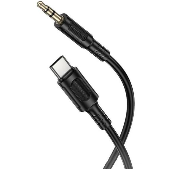 Аудіо кабель Aux Borofone BL25B Nice (Type-C to AUX 3.5mm) (1m) Black