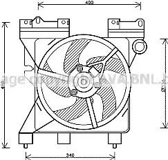 Вентилятор охолодження двигуна PEUGEOT PARTNER, CITRO8197N XSARA, AVA COOLING (CN7547)