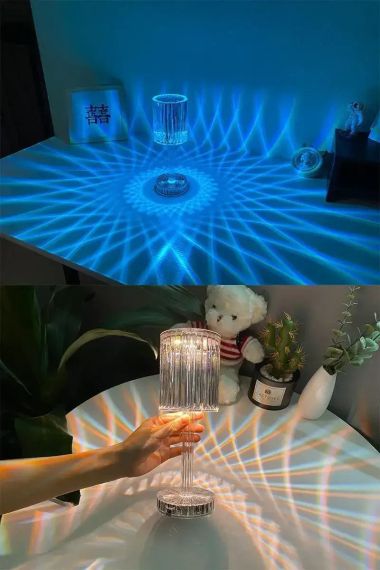 LED світильник Crystal light, із сенсорним керуванням і пультом ДК/16 LED кольорів Crystal Rose | Зображення 4