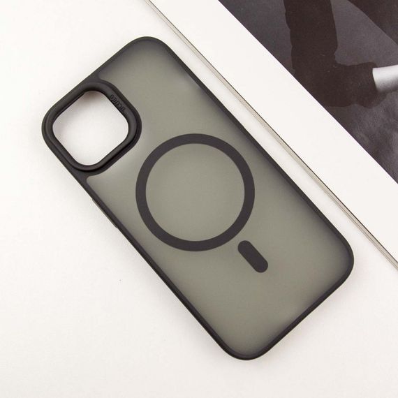 TPU+PC чохол Blueo Skin Friendly Frosted with MagSafe для Apple iPhone 15 (6.1") Чорний | Зображення 2
