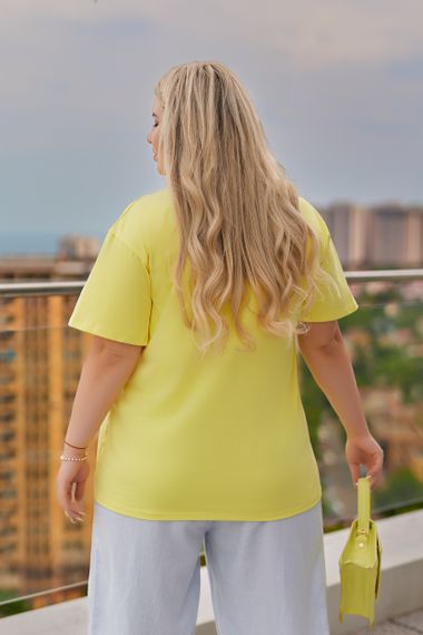 Женская футболка с принтом Labubu цвет желтый, размер 42/44, GF05257 | Зображення 1