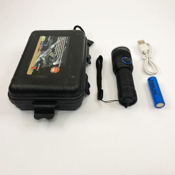 Тактический фонарь на аккумуляторе с юсб, Фонарик на все случаи, Фонарь водозащищенный GI-14 | Зображення 3