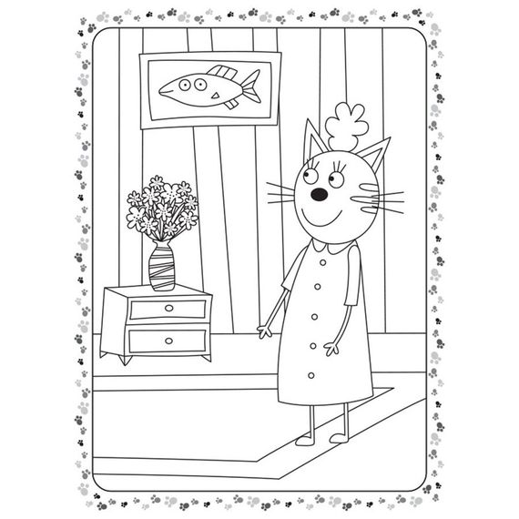 Раскраска для детей Три кота "Игра в доктора" 1163011 цветной штрих | Зображення 2