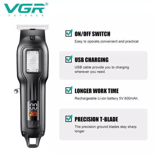 Машинка для стрижки волосся VGR V-918, Бездротова електробритва, Машинка для стрижки волосся домашня | Зображення 3
