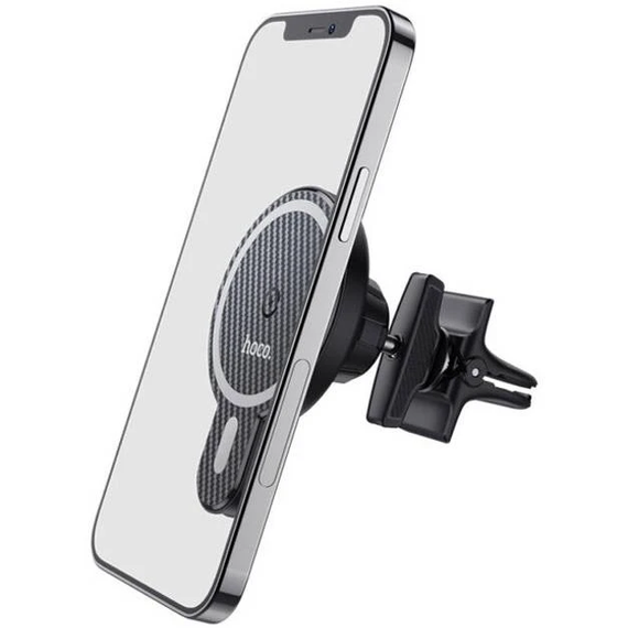 Автотримач для телефону магнітний з бездротовою зарядкою HOCO CA85 Ultra-fast magnetic 15W на дефлектор | Зображення 2