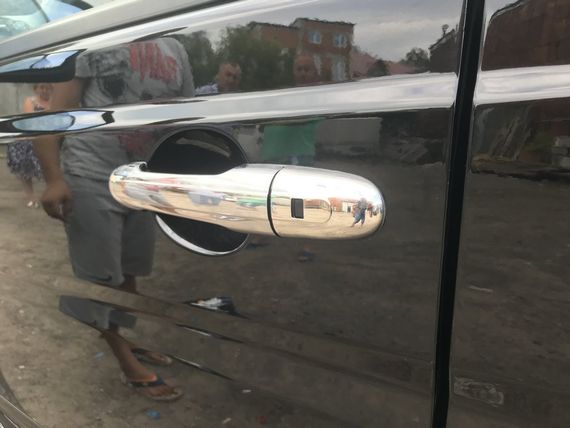 Накладки на ручки (нерж) 4 шт, OmsaLine - Італійська нержавійка для Mercedes Viano 2004-2015 рр | Зображення 6