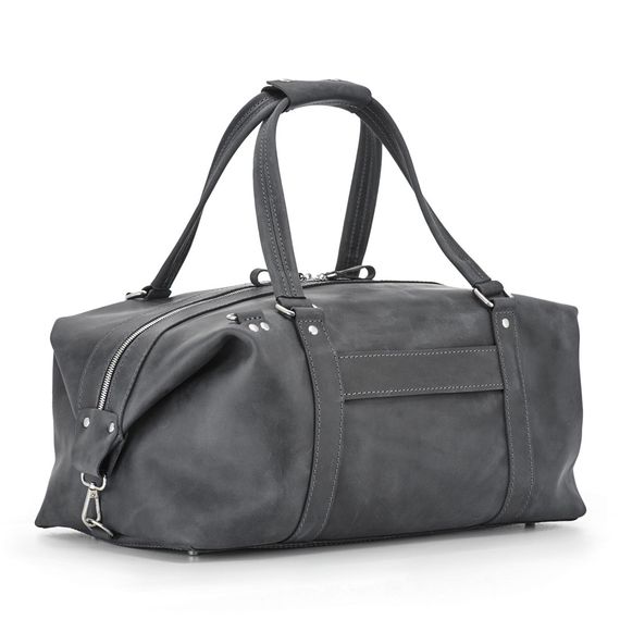 Шкіряна дорожня сумка Skin and Skin Stout M 45x22x23 см Сіра (BB01MGG)