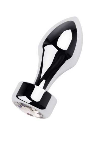 Анальна пробка - Toyfa Metal With White Round-Shaped Gem sexstyle | Зображення 3