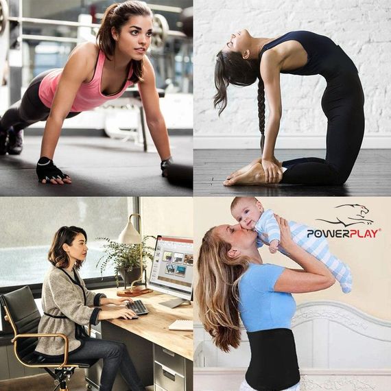 Пояс для схуднення PowerPlay 4301 (100*30 см) + кишеня для смартфона Чорний | Зображення 8