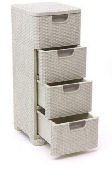 Комод пластиковый на 4 ящика Curver (Курвер) Style (06605) Кремовый | Зображення 1