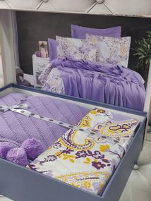 Ліжня постільна білизна First class lila Ранфорс Бавовна Євро розмір