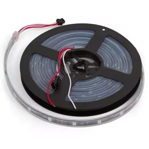 Світлодіодна стрічка SMD5050, RGB, WS2811, 60д/м з управлінням, чорна, 12В, IP67