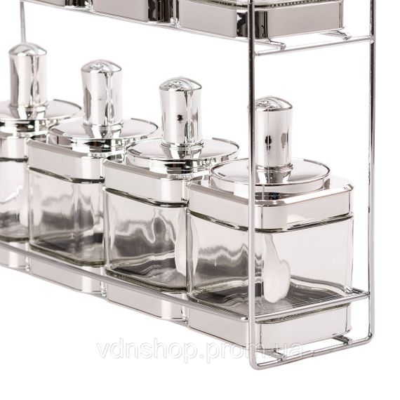 Банки для сыпучих продуктов набор из 8 шт стеклянные емкости для хранения с крышкой и ложкой HP531FS1034Y | Зображення 3