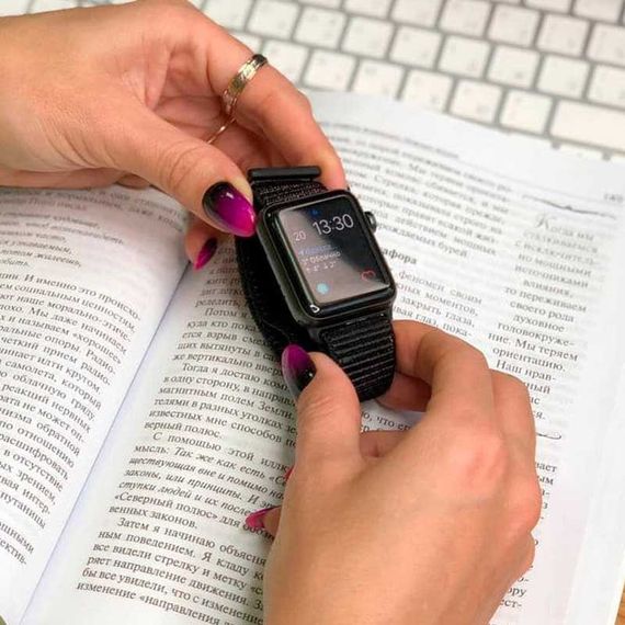 Ремінець Nylon для Apple Watch 42(ser.1-3)/44/45/46/49mm Чорний / Black | Зображення 2