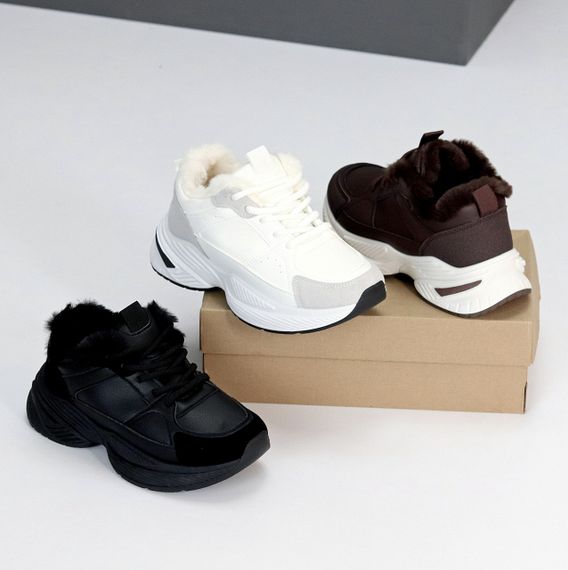 Комбіновані зимові прогулянкові шоколадні кросівки | Зображення 9