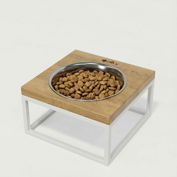 Миска на подставке для кошек и средних собак Hollky Base Solo M (1 × 0,8 л) Solo M-212110-WHNT