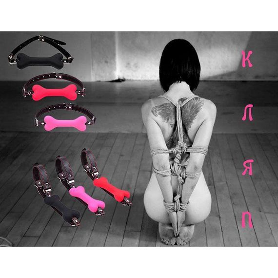 Кляп "Кістка" в рот для BDSM і рольових ігор Чорний - Садо-мазо | Зображення 3