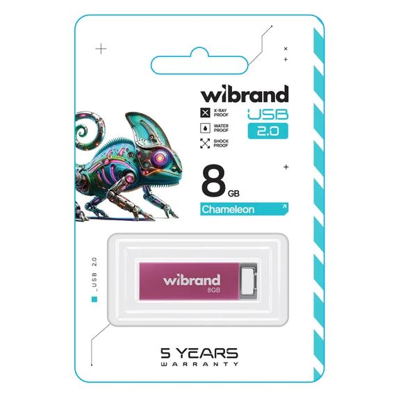 USB флеш накопичувач Wibrand 8GB Chameleon Pink USB 2.0 (WI2.0/CH8U6P) | Зображення 1