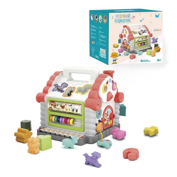 Розвиваючий Будиночок 16180 WToys, на українській мові, підсвічування, звуки, 8 пісень, сортер, рахунки, в коробці (6945717435766) | Зображення 2