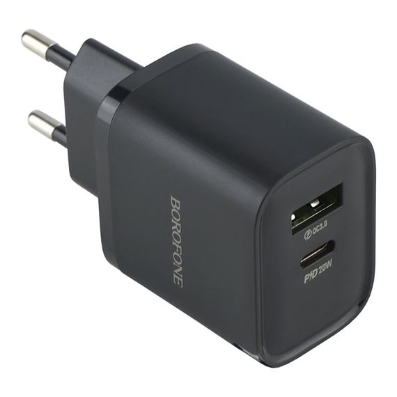 Мережевий зарядний пристрій Borofone BA83A 1USB-C/1USB PD/QC 20W+Type-C to Type-C | Зображення 5