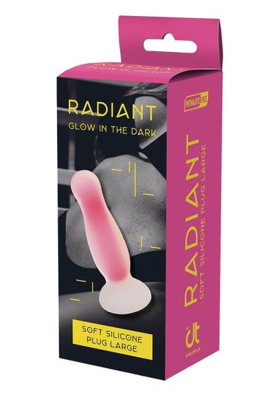 Анальна пробка люмінесцентна Dream Toys RADIANT Glow In The Dark рожева, L Sex Aura | Зображення 5