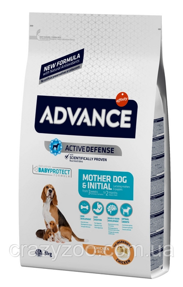 Сухий корм для цуценят, вагітних та лактуючих собак усіх порід Advance Affinity Mother Dog & Initial Chicken & Rice з куркою 3 кг