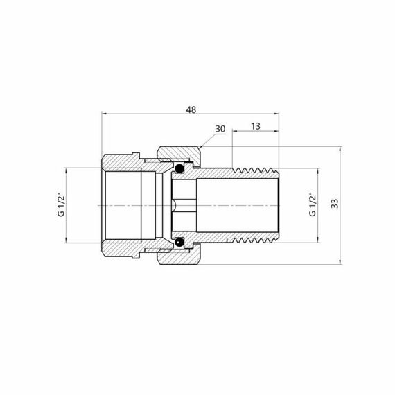 Згін "Американка" Thermo Alliance Forte 1/2" прямий SF190W15 | Зображення 1