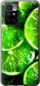Чехол на Xiaomi Redmi 10 Зелёные дольки лимона из пластика FCh_017950