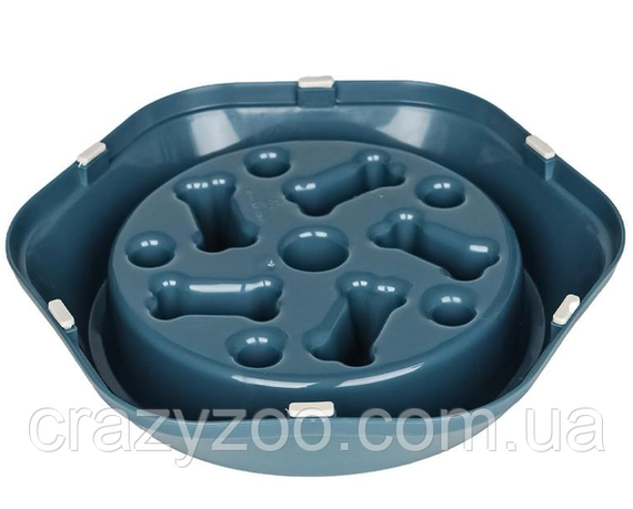 Миска для повільного годування для собак EcoToys пластикова синя 23.5х4.5 см 6881 | Зображення 1