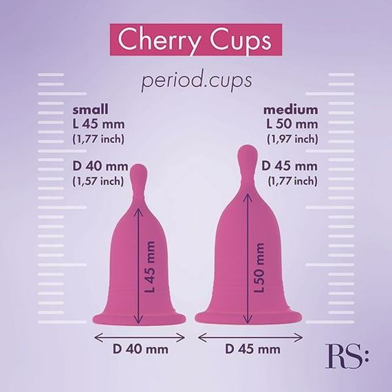 Менструальні чаші Rianne S Femcare Cherry Cup 2шт, в косметичці, рожев Sex Aura | Зображення 2