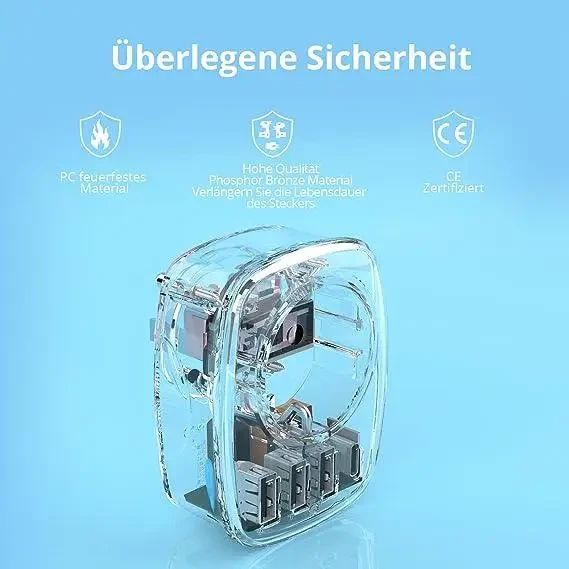 Дорожній адаптер із 4 портами VINTAR, 3 порти USB і 1 порт USB-C | Зображення 1