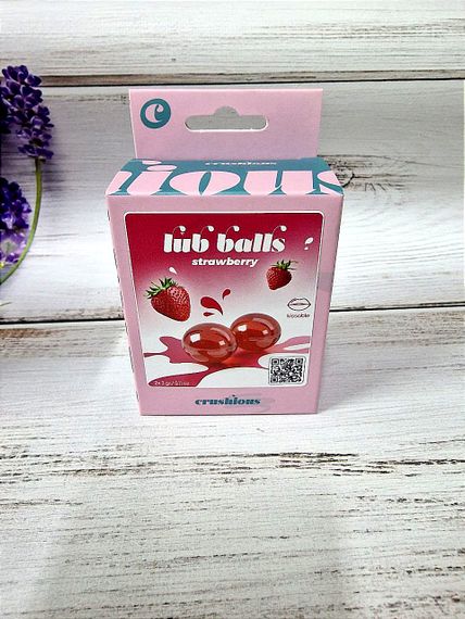 Бразильські кульки Crushious LUB BALLS зі смаком полуниці 2 шт. по 3 гр. | Зображення 5