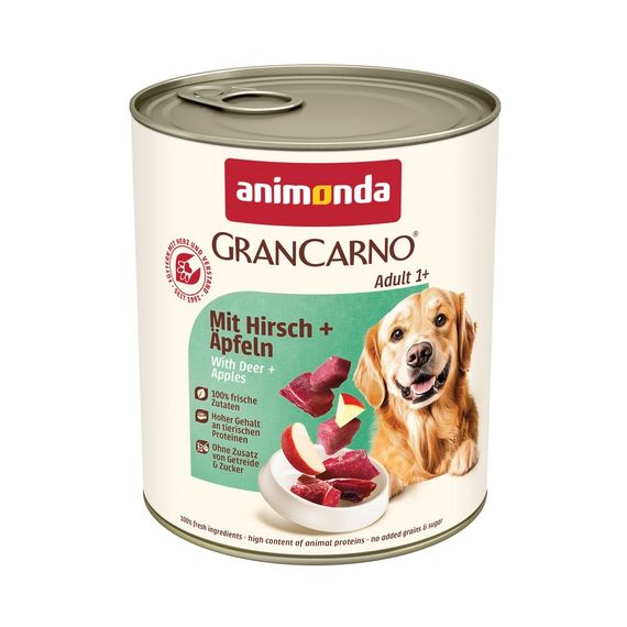 Корм GranCarno Adult Deer with Apple консервований д/соб з олениною і яблуком 800 г арт. 82484