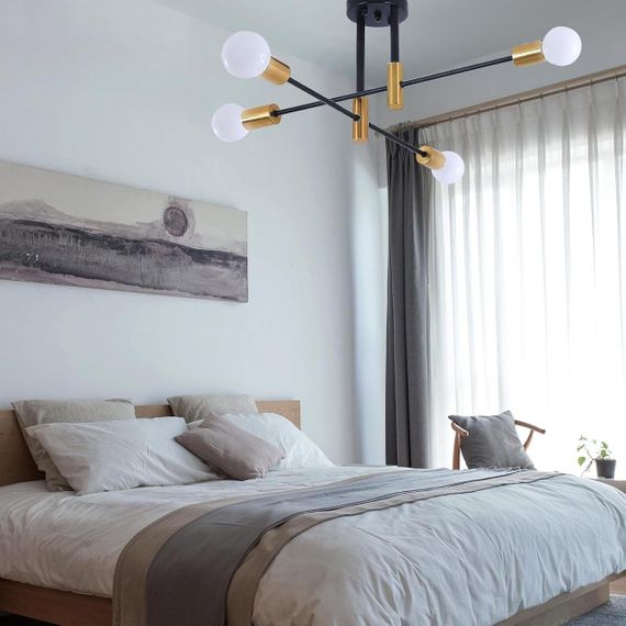 Стельовий світильник zhxinashu Black (4 плафони E27, ретро-стиль) | Зображення 3