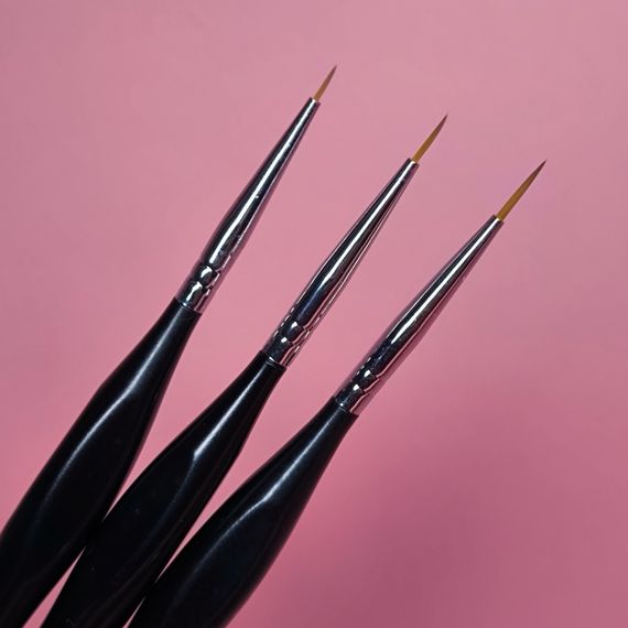 Набір пензликів Starlet Professional для розпису, вензелів і френча (3шт)