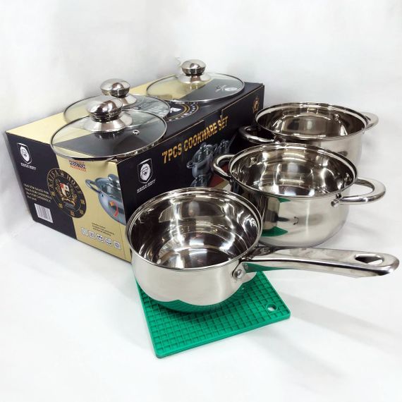 Набір каструль 7 предметів LB-1927B-7 із нержавіючої сталі зі GE-497 скляною кришкою | Зображення 8