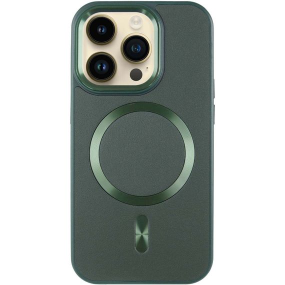 Шкіряний чохол SnapCase with MagSafe для Apple iPhone 15 Pro (6.1") Green | Зображення 1