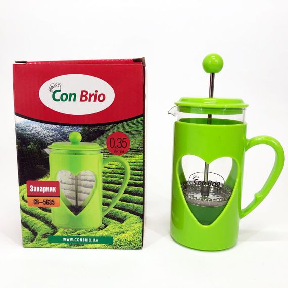 Френч-прес Con Brio CB-5635 350 мл, Незвичайний заварник для чаю, Заварювальний чайник, Френч-прес з ручкою | Зображення 7