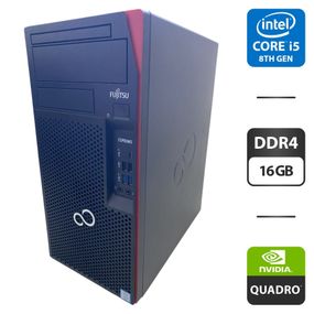 Компьютер Fujitsu Esprimo P758 E85 Tower / Intel Core i5-8400 (6 ядер по 2.8 - 4.0 GHz) / 16 GB DDR4 / 128 GB SSD / nVidia Quadro K1200, 4 GB GDDR5, 128-bit б/у